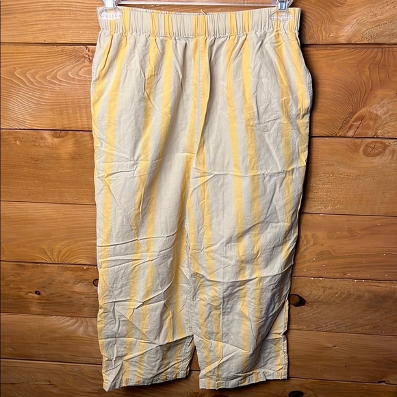Zulu & Zephyr women’s Natural Stripe Organic Cotton Pant wide leg sz 6 Pockets‎ - Picture 1 of 10